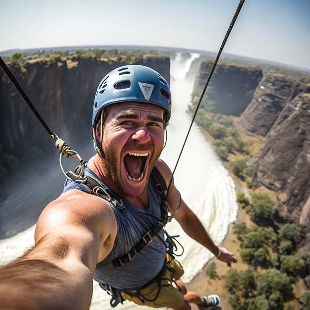 Extreme Sports Zip-Lining in Victoria Falls